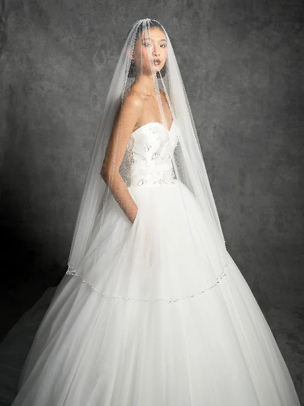 Deal Zone VRM362V - CRYSTALIZED WINTER DEW FLOWER VEIL