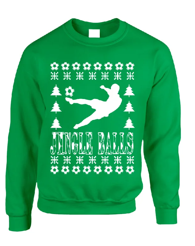 Final Clearance Adult Sweatshirt Jingle Balls Soccer Ugly Xmas Sport Fans Present