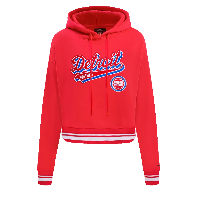 Amazing Deals SUDADERA CON GORRO NBA DETROIT PISTONS SCRIPT TAIL PARA MUJER