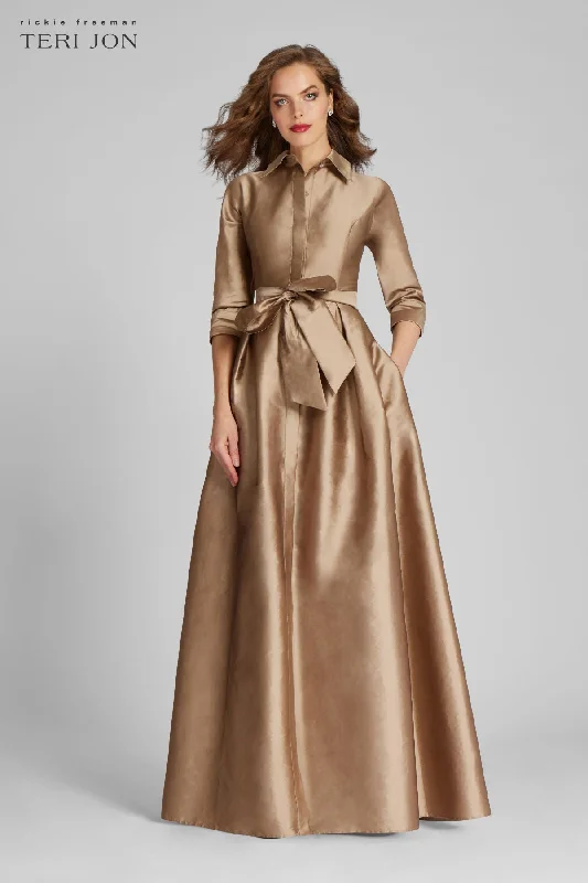 YEAR-End Sale Taffeta Shirt Waist Gown