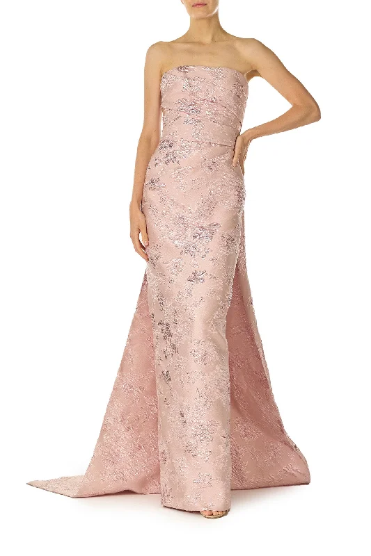 Huge Savings Rosé Metallic Column Gown
