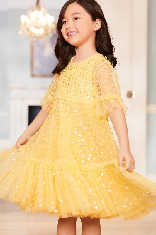 Epic Deals Raindrop Sequin Kids Dress
