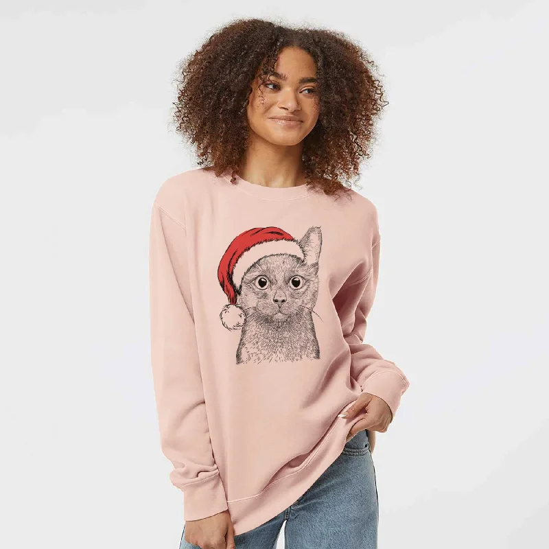 Santa Shadow the Black Cat - Unisex Pigment Dyed Crew Sweatshirt