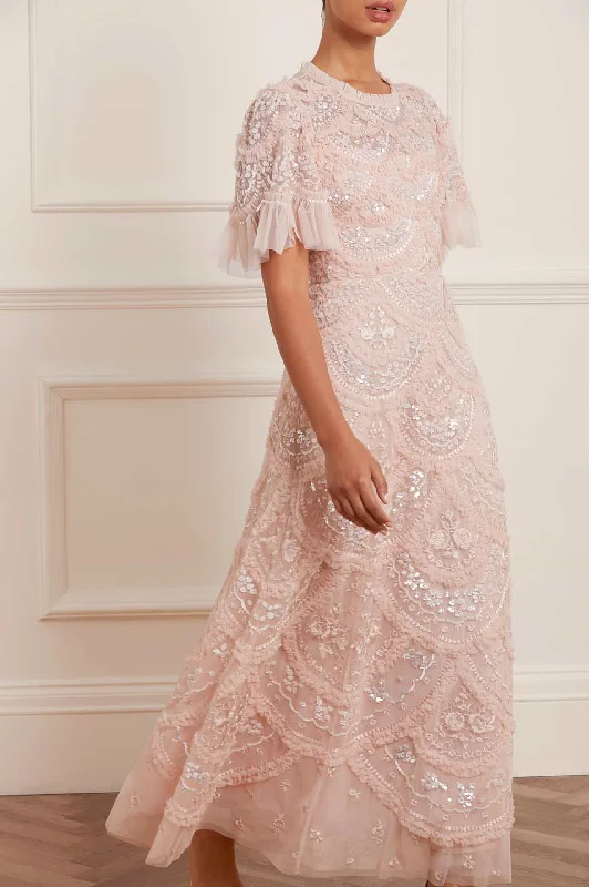 Super Bargain Carmen Ruffle Ankle Gown