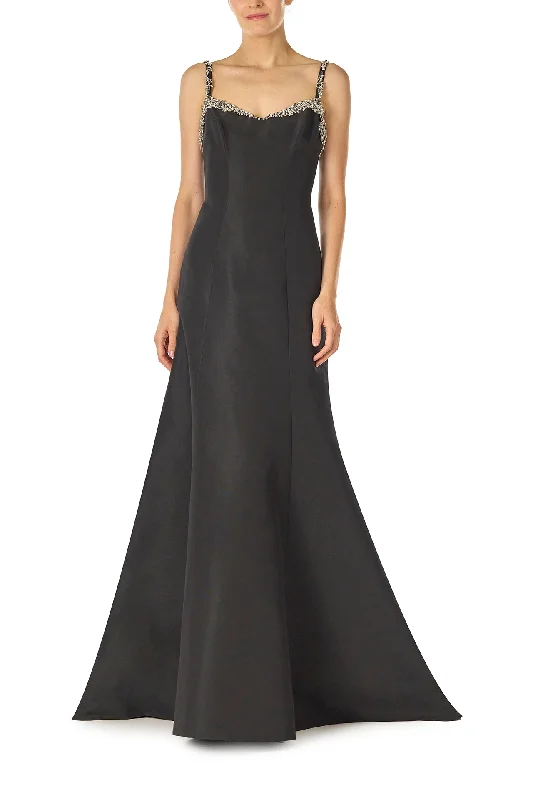 Overstock Crystal Strap Trumpet Gown