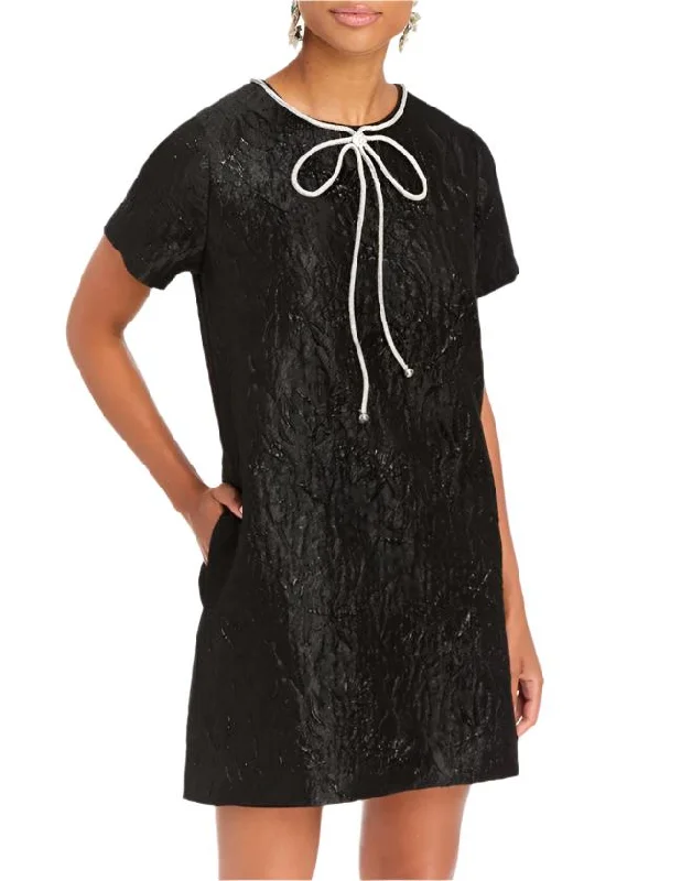 Instant Discount Ainslee Mini Dress in Black Metallic Jacquard