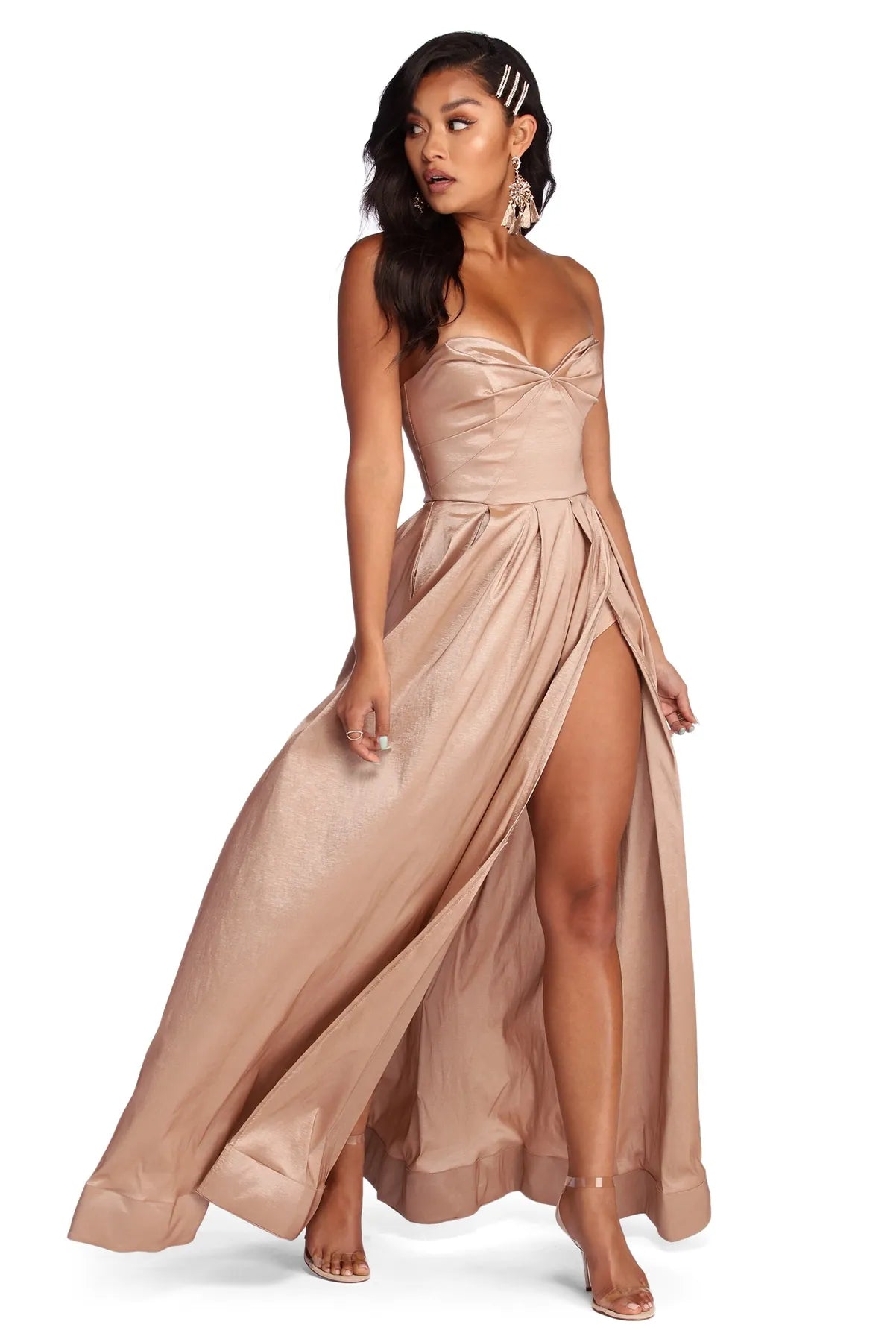 Janet Sweetheart Slit Formal Dress