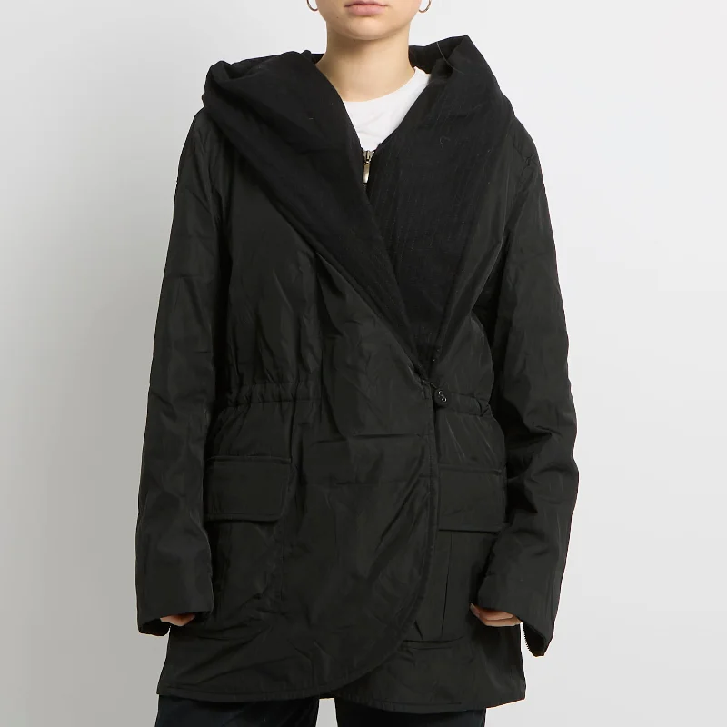 Amazing Deals Penny Black Large Collar Trench Coat - UK 12