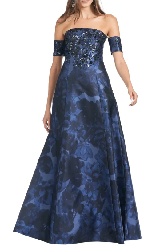 Deal of the Week Vivien Gown in Deep Ocean Bouquet