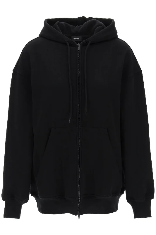 Oversized Zip-up Hoodie  - Black