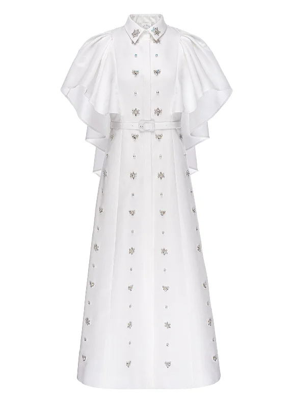 Fantastic Offers Maira Dress White Embellished Faille