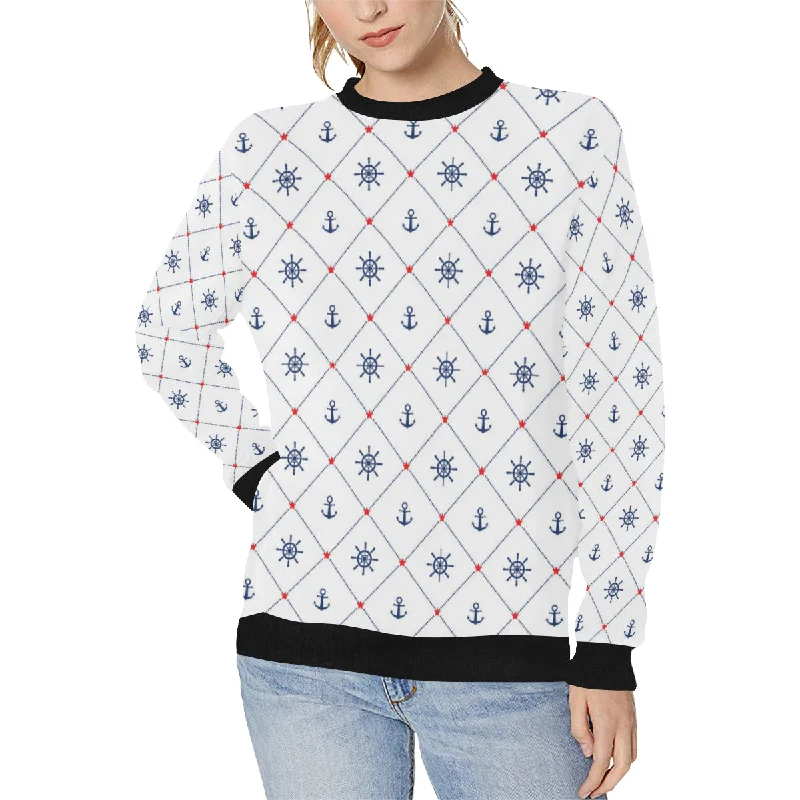 TIME-Limited Offer Anchor rudder nautical design pattern Women's Crew Neck Sweatshirt TIME-Limited Offer Anchor rudder nautical design pattern Women's Crew Neck Sweatshirt