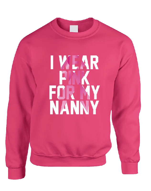 Today’s Deal Adult Sweatshirt I Wear Pink For My Nanny Cancer Awareness