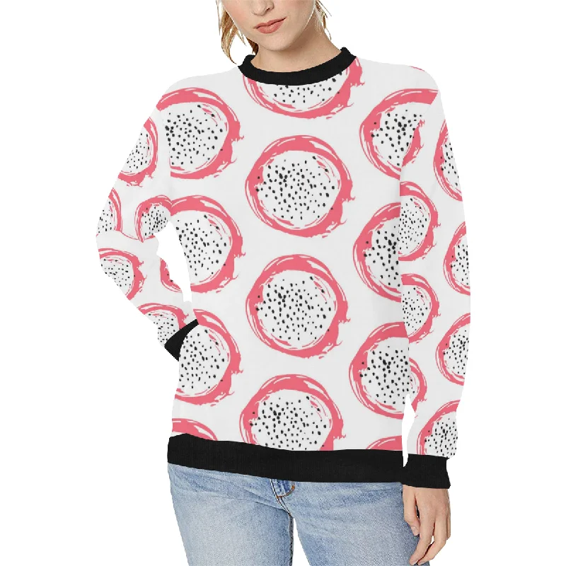 Hand drawn dragon fruit Women's Crew Neck Sweatshirt