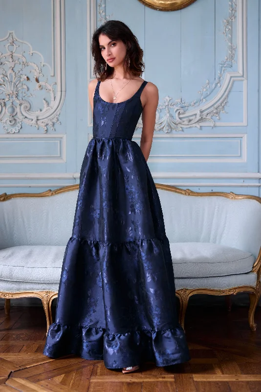 Huge Savings The Avery Dress in Navy Baroque Floral