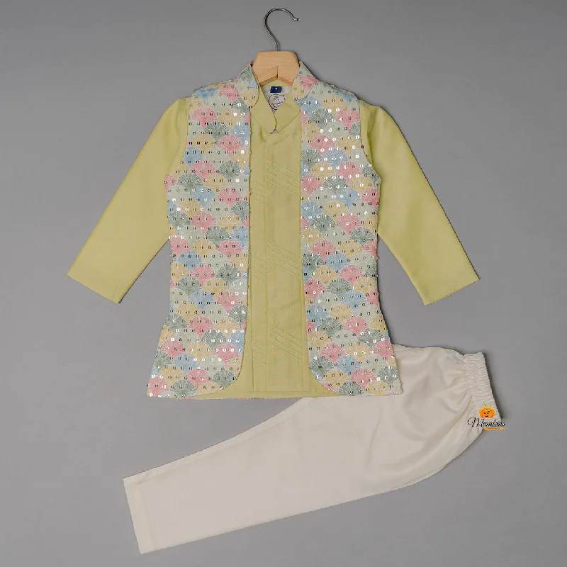 Act Fast Sequin Work Kurta Pajama for Boys