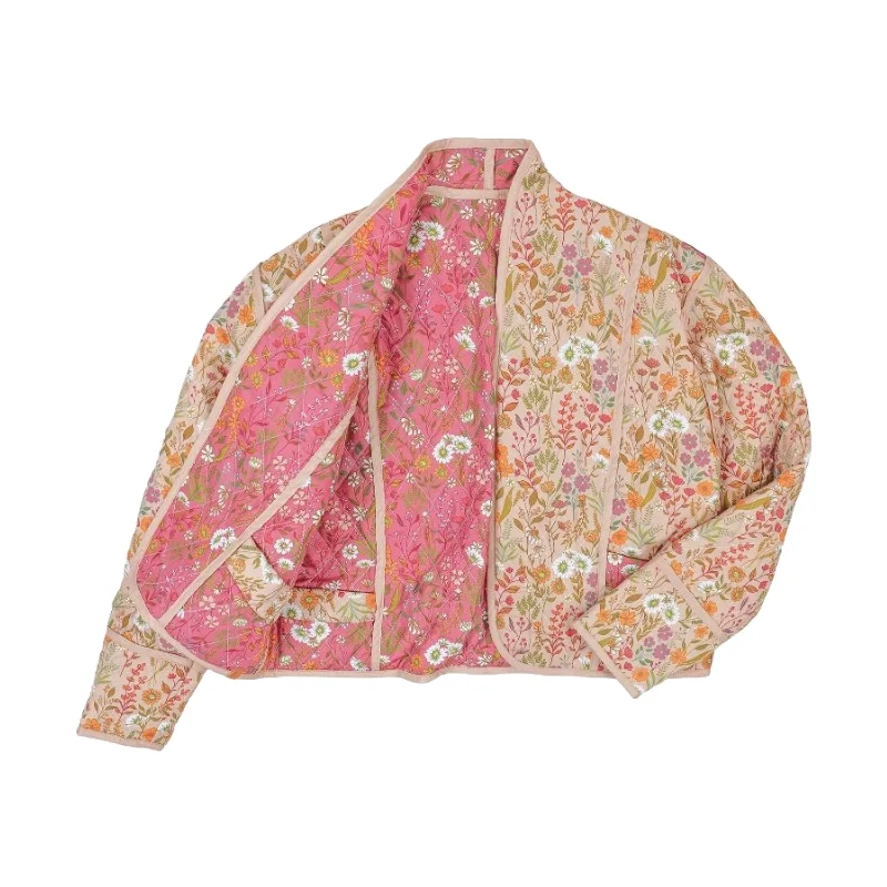 Time-Limited Offer Simply Southern Ladies Reversible Floral Pattern Tan Jacket 0224-JKT-REVERSIBLE-TANFLD