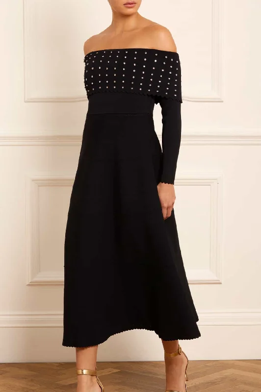 Early Access Embellished Bardot Knit Gown