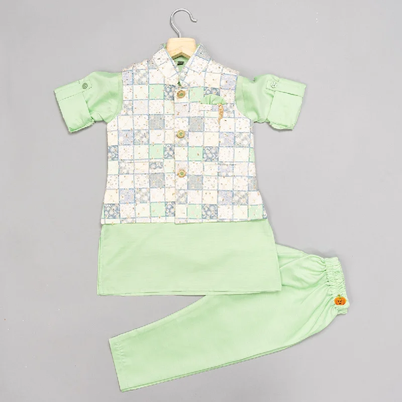 Steals and Deals Pista Blue Kurta Pajama for Boys