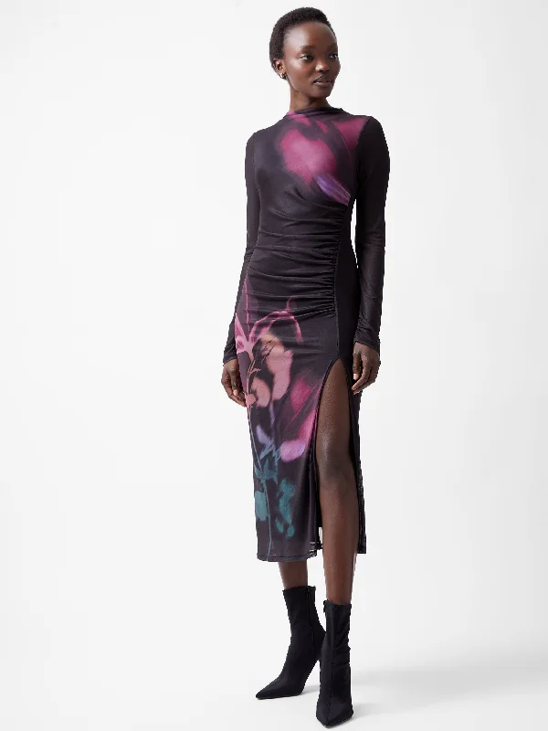 Act Fast Smokey Placement Floral Dress