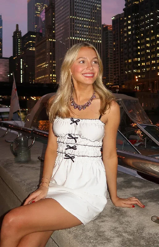 Value Deals It Girl White Bow Mini Dress
