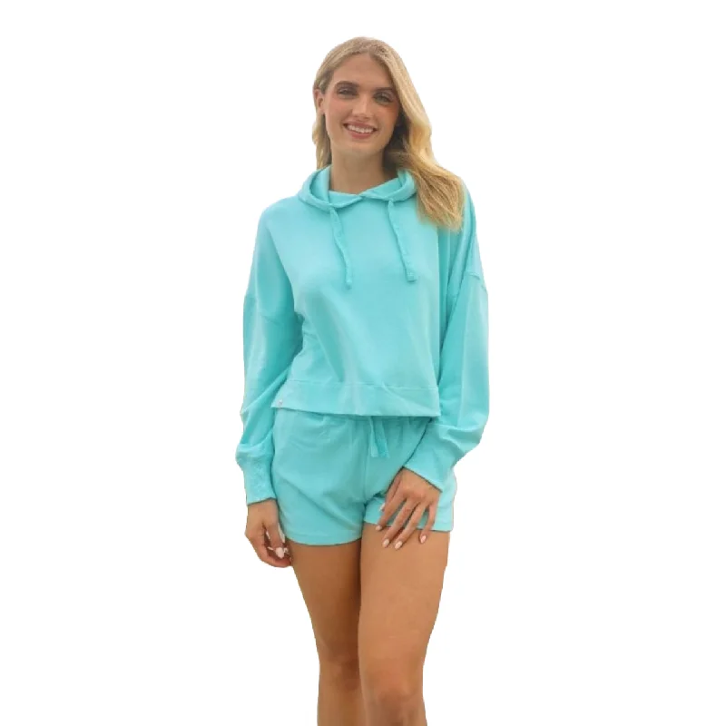 Exclusive Deal Simply Southern Ladies Sea Green Cropped Pullover Hoodie 0124-HD-CRP-SEA