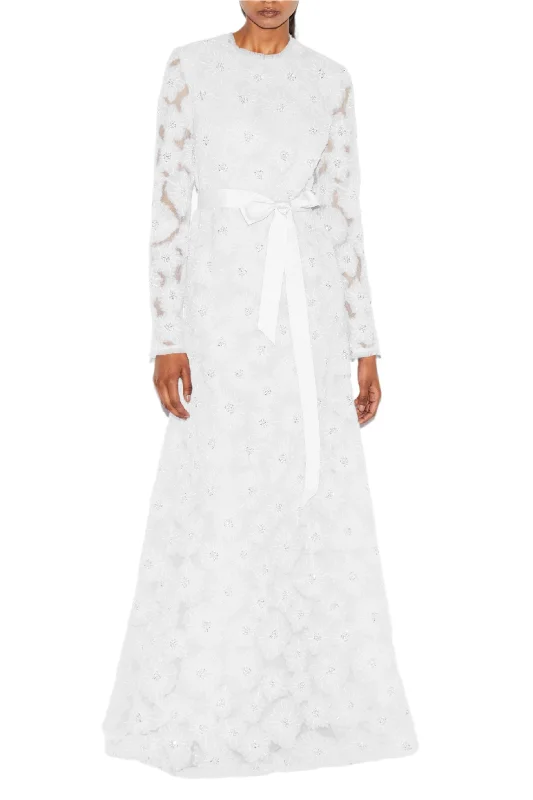 Exclusive Offers Maurene Dress White Embroiered Tulle