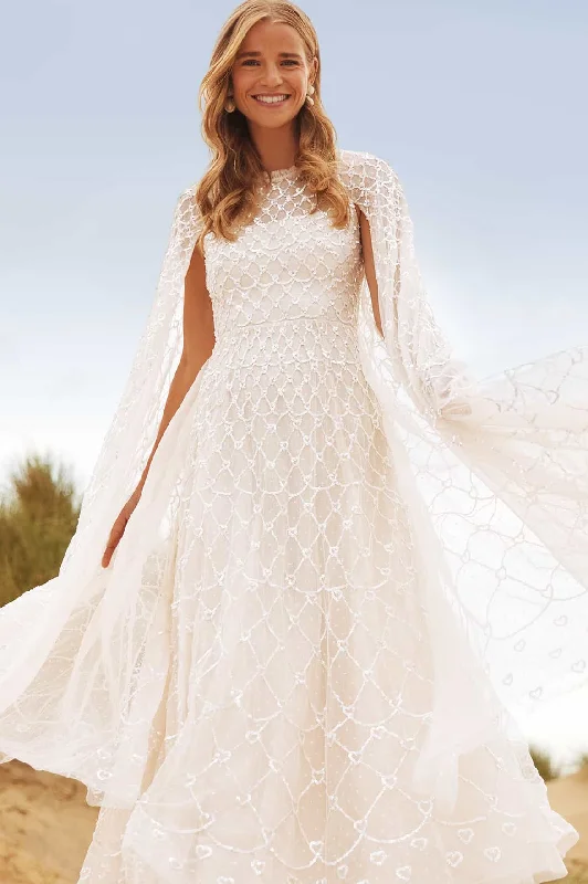 Discount Deals Heart Lattice Ankle Gown