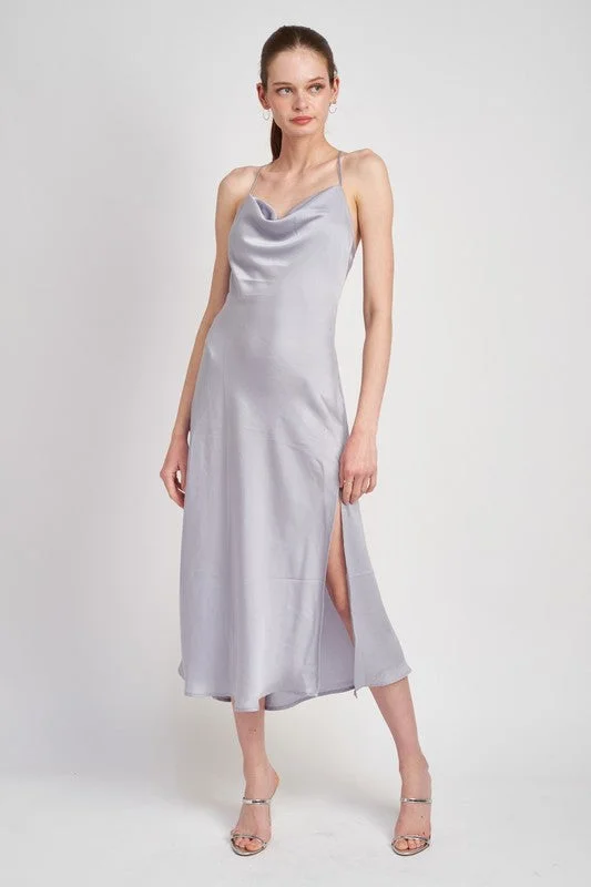 Best Deals COWL NECK SLIP MIDI DRESS