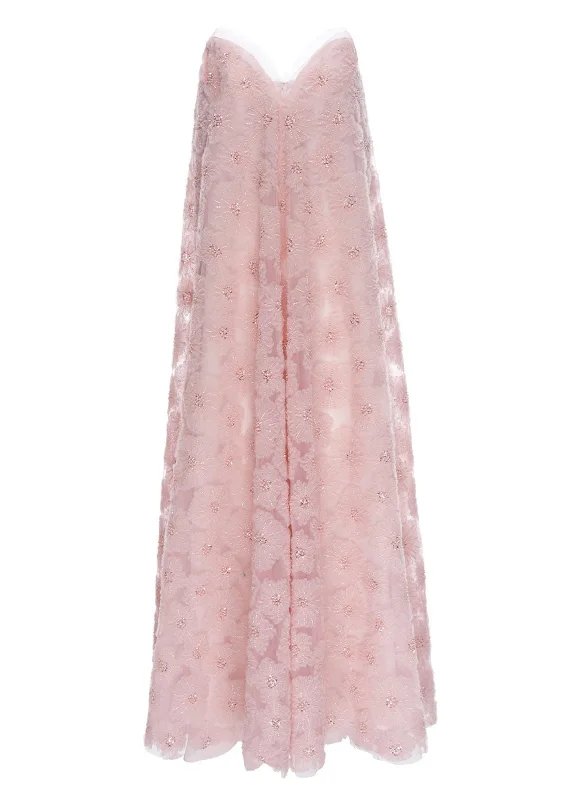 Time-Limited Offer Vivia Gown Pink Embroidered Tulle