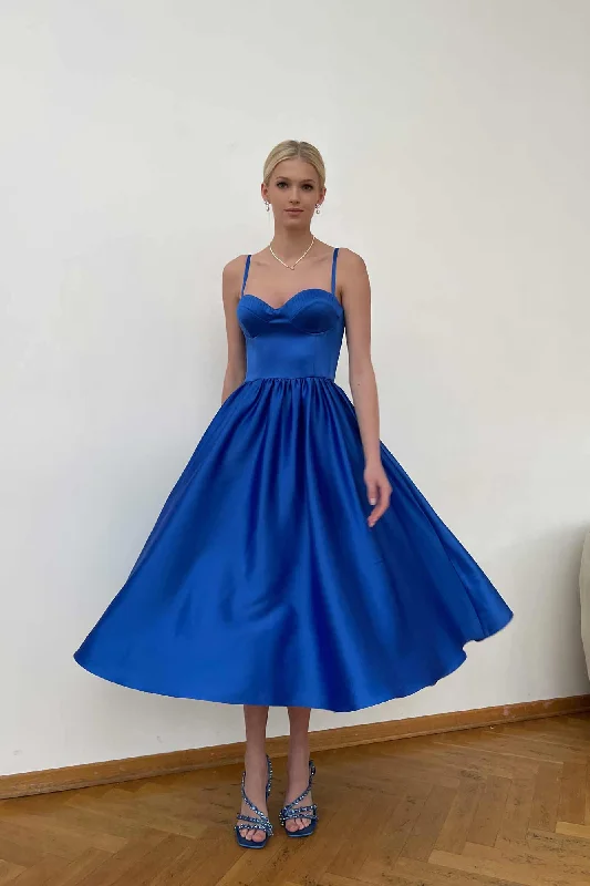 Daily Deals Bustier Pleated Bust Cups Midi Dress