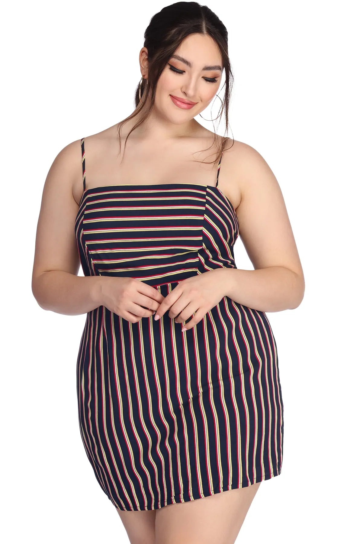 Plus Striped In Style Dress