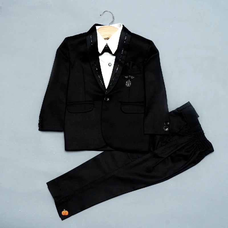Deal Explosion Solid Design Black Boys Tuxedo