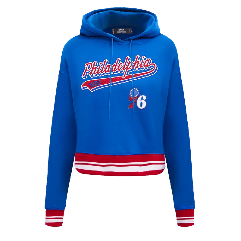 Bargain Blast SUDADERA CON GORRO NBA PHILADELPHIA 76ERS SCRIPT TAIL PARA MUJER