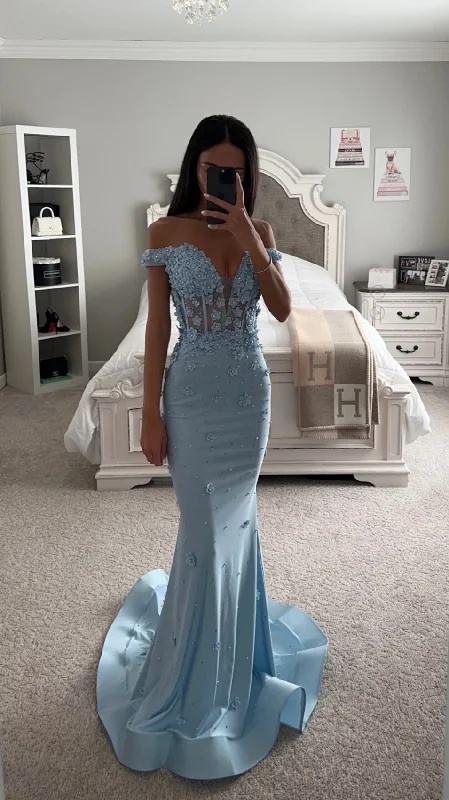 Bargain Prices OFF SHOULDER FLORAL MERMAID GOWN