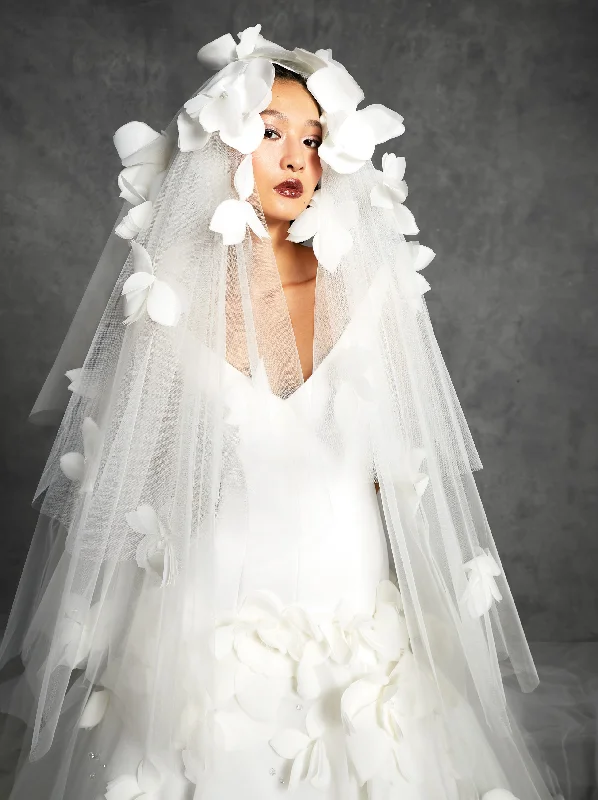 Warehouse Sale VRM366V - ALL-OVER FEATHERED AIRY FLOWER VEIL