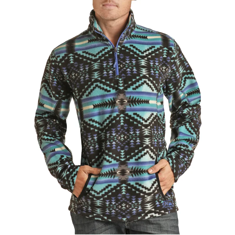 Powder River By Panhandle® Men's Aztec Black Fleece Pullover PRMO91RZXV-01