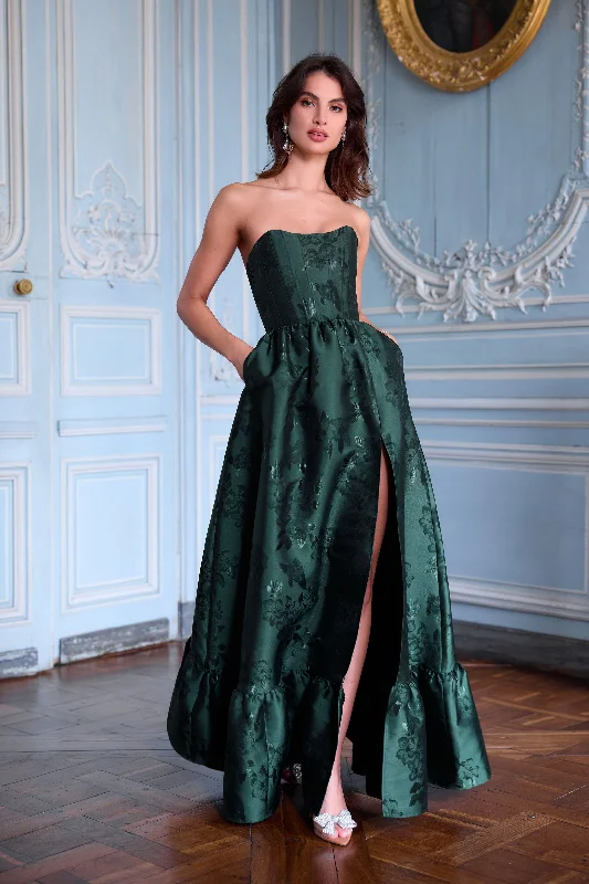 Price Smash The Charlotte Dress in Emerald Baroque Floral