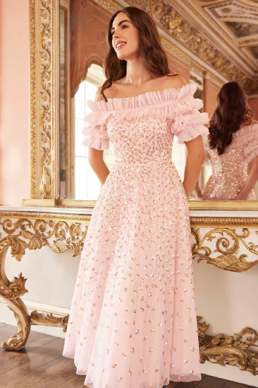 Grand Opening Sale Autumn Leaves Off-Shoulder Ballerina Dress