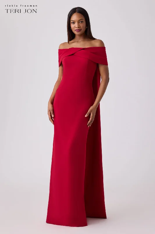 Daily Deals Formal Crepe Train Evening Gown