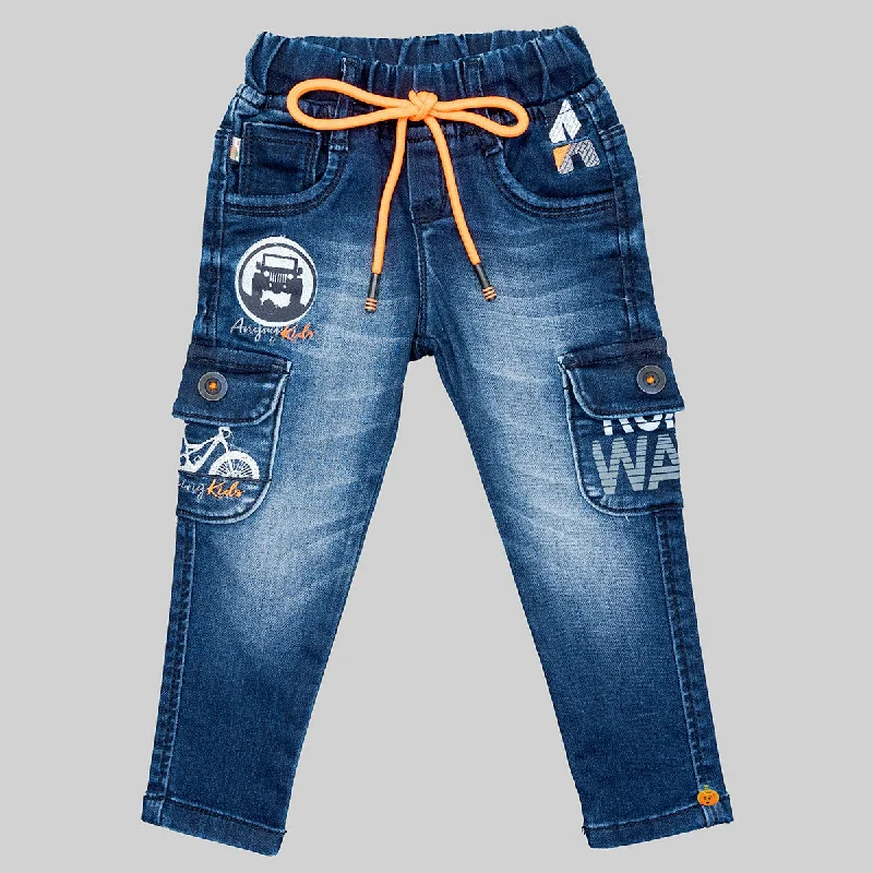 Savings Event Drawstring Slim Fit Jeans for Boys