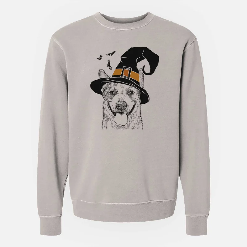 Midnight Madness Witch Rio the Australian Cattle Dog - Unisex Pigment Dyed Crew Sweatshirt