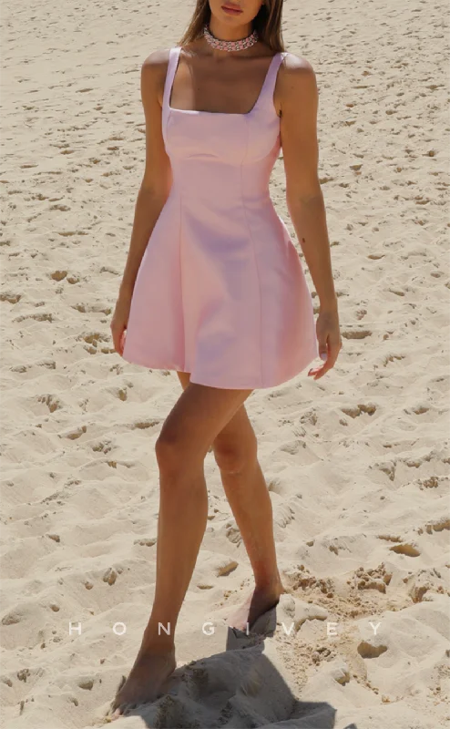 Limited Time H2160 - Casual Satin A-Line Square Spaghetti Straps Party/Homecoming Dress Limited Time H2160 - Casual Satin A-Line Square Spaghetti Straps Party/Homecoming Dress