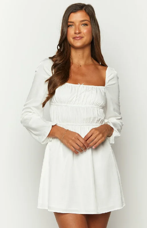 Buy Now Sunnie White Long Sleeve Mini Dress