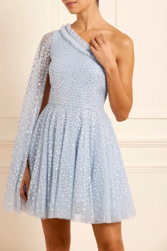 Early Access Scatter Dot One-Shoulder Mini Dress