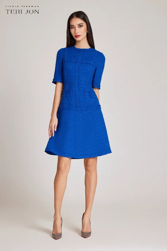 Can't Miss Tweed Geometric Stripe Dress