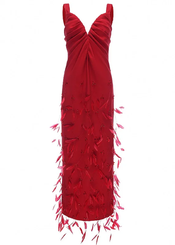 Grand Opening Sale Aspen Dress Red Embroidered Sable