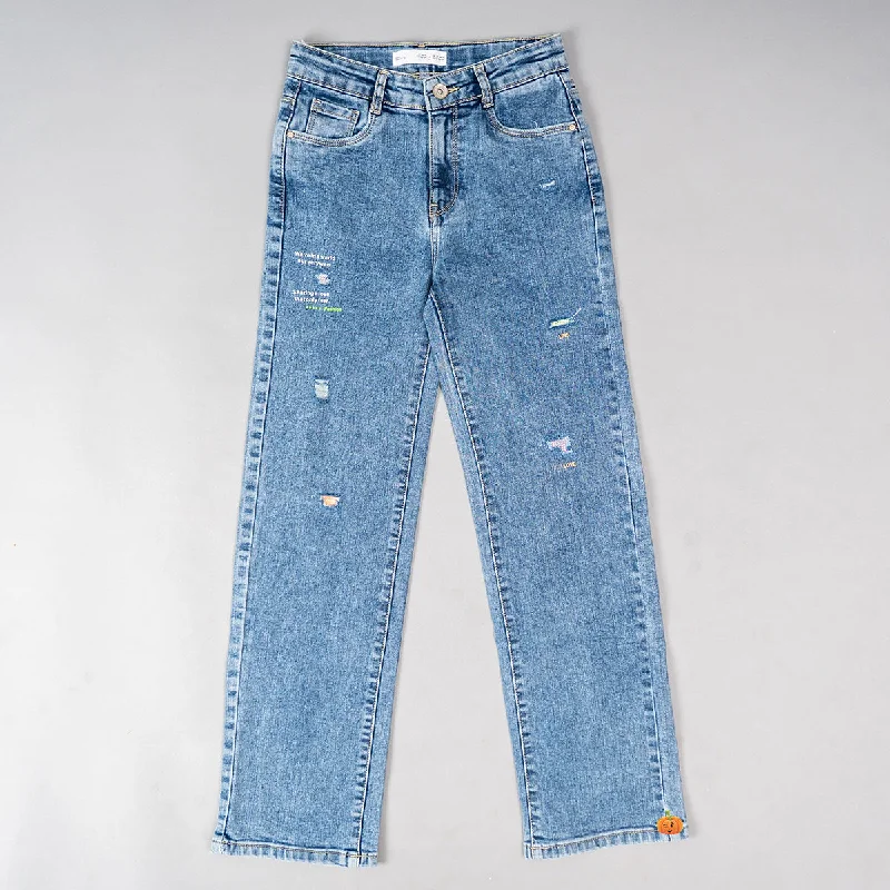 Take Advantage Blue Straight Fit Girls Jeans