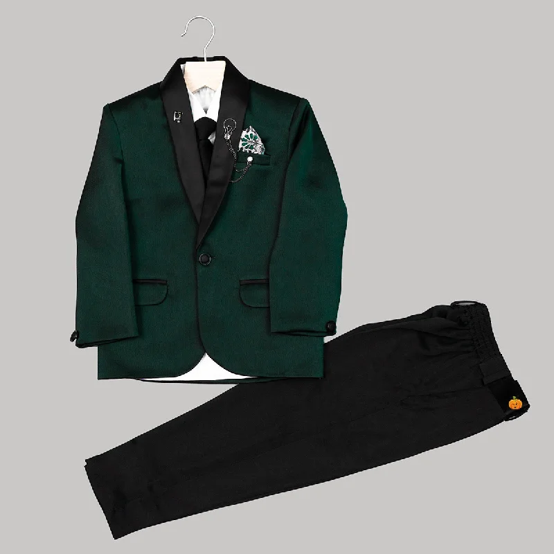 Anniversary Sale Solid Dark Green Boys Tuxedo