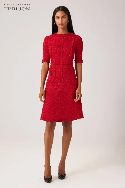 Today’s Deal Tweed Dress with Metallic Trim
